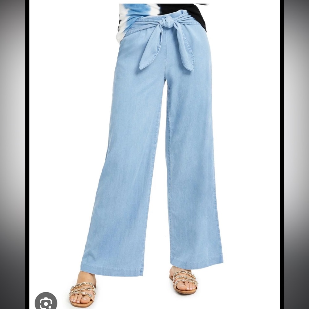 INC Light Blue Denim Tie-Front Pants